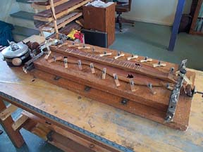 Dulcimer building jig during top glueing