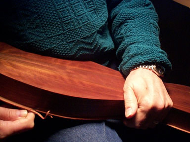 Trimming the dulcimer top edge